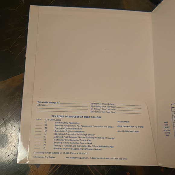Vintage Mesa San Diego Mesa College first semester folder - Picture 3 of 5